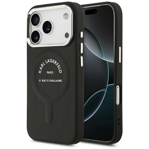 iPhone 17 Pro Karl Lagerfeld Karl RSG Logo MagSafe fekete tok iPhone 17 Pro Karl Lagerfeld Karl RSG Logo MagSafe fekete tok