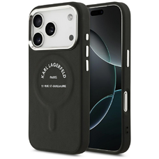 iPhone 17 Pro Max Karl Lagerfeld Karl RSG Logó MagSafe tok Fekete tok
