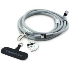Universal Karl Lagerfeld CBDY Choupette Charm USB-C/USB-C Kábel Nyakpánt Fekete