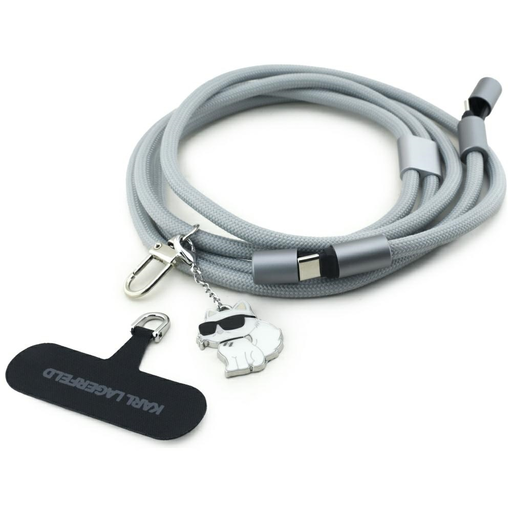 Universal Karl Lagerfeld CBDY Choupette Charm USB-C/USB-C Kábel Nyakpánt Fekete