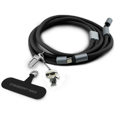 Universal Karl Lagerfeld CBDY Ikonik Charm USB-C/USB-C Kábel Nyakpánt Fekete