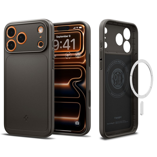 iPhone 17 Pro Max Spigen Thin Fit Mag Magsafe Gunmetal tok