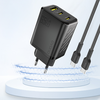 Dudao A29 65W GaN Hálózati USB-C töltő adapter 2 x USB-C + 1 x USB-A - Fekete - 0. kép