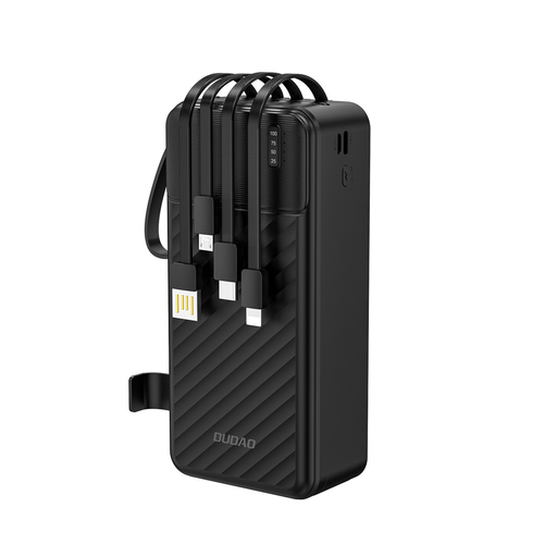 Dudao K11 Max 30000mAh Powerbank beépített kábelekkel - Fekete