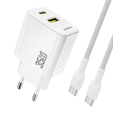 Dudao A27 MaxC 35W Fali Töltő + USB-C Kábel - Fehér