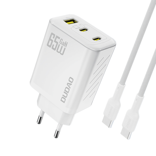 Dudao A29C 65W GaN Hálózati töltő + USB-C kábel - Fehér Dudao A29C 65W GaN Hálózati töltő + USB-C kábel - Fehér