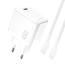 Dudao A28C 45W GaN fali töltő + USB-C kábel - Fehér