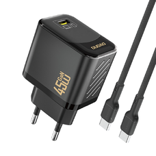 Dudao A28C 45W GaN Fali Töltő + USB-C Kábel - Fekete