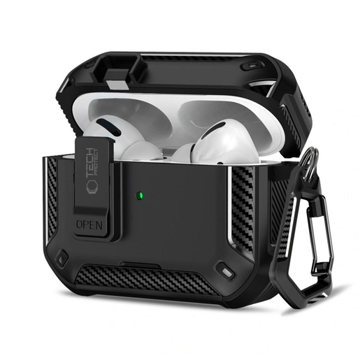 Apple AirPods Pro 3 Tech-protect Carbonox Magsafe Tok Fekete Apple AirPods Pro 3 Tech-protect Carbonox Magsafe Tok Fekete
