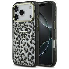 iPhone 17 Pro Max - Guess - Leopárd Csillogó MagSafe (GUHMP17XHLEGTGLK) - Fekete tok