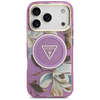 iPhone 17 Pro Pink Guess IML Metal Glitter Flowers Triangle MagSafe (GUHMP17LHFLPEDU) tok - 0. kép
