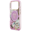 iPhone 17 Pro Pink Guess IML Metal Glitter Flowers Triangle MagSafe (GUHMP17LHFLPEDU) tok - 3. kép