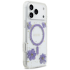 iPhone 17 Pro Max Guess Resin Flowers and Glitter MagSafe - Lila tok - 1. kép