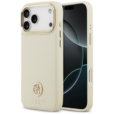 iPhone 17 Pro Max - Guess Grained Strass Logo MagSafe tok - Bézs (GUHMP17XPGCRMDEE)