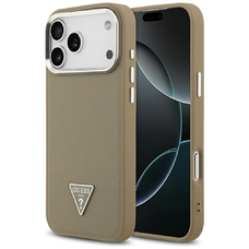 iPhone 17 Pro Guess - Grained Triangle Logo MagSafe (GUHMP17LPGTSPSW) - Barna tok