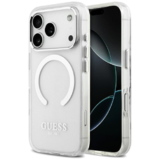 Apple iPhone 17 Pro Ezüst Guess Metal Outline MagSafe (GUHMP17LHTRMS) tok