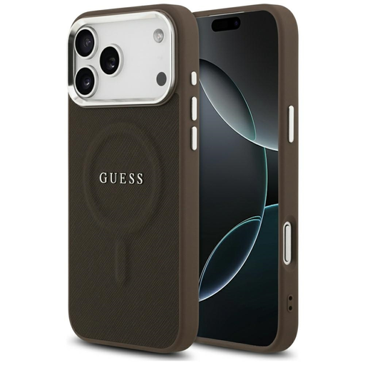 iPhone 17 Pro Max Guess - Hardcase Classic Logo MagSafe (GUHMP17XPSAREGSW) - Barna tok