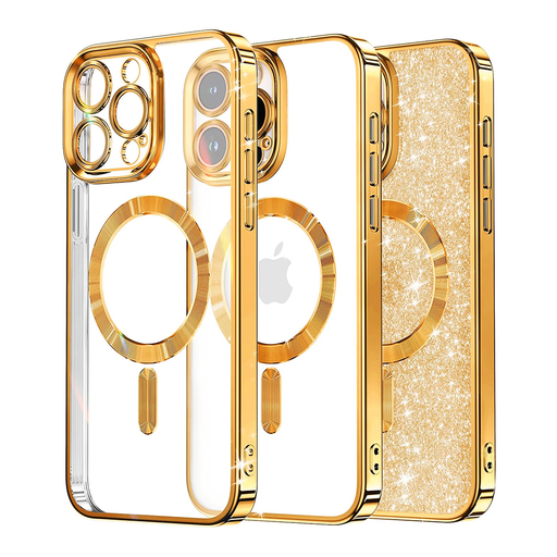 iPhone 13 Pro Techsuit - Luxury Glitter MagSafe - Arany tok