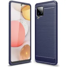 Karbonszál mintás Flexibilis TPU tok Samsung Galaxy A42 FE 5G készülékhez Kék színben