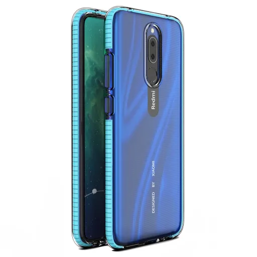Spring átlátszó TPU tok színes kerettel Xiaomi Redmi 8A / Xiaomi Redmi 8 világoskék