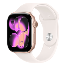 Apple Watch S11 Cellular 46mm Rózsaarany Alumínium Tok Világos Rózsás Sport Szíjjal - S/M