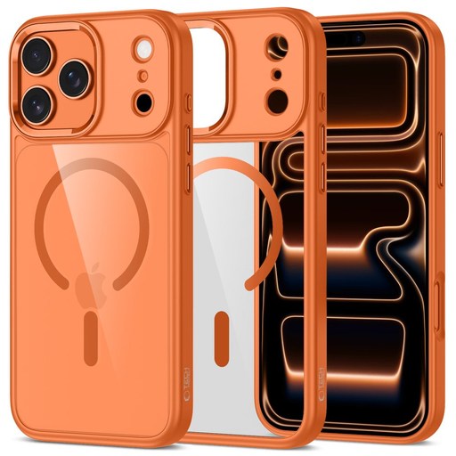 iPhone 17 Pro Tech-protect Magmat Magsafe tok Kozmikus narancs/átlátszó