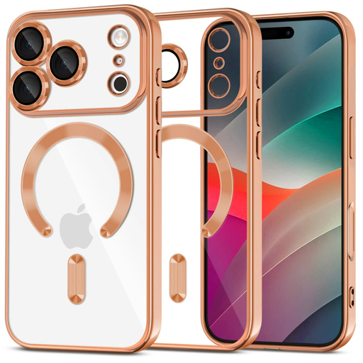 iPhone 17 Pro Max - Narancssárga Techsuit Luxury Crystal MagSafe tok