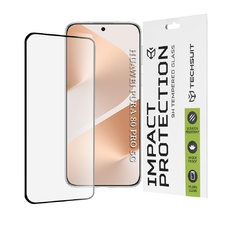 Huawei Pura 80 Pro Techsuit - 111D Full Cover / Full Glue Glass - Fekete üvegfólia