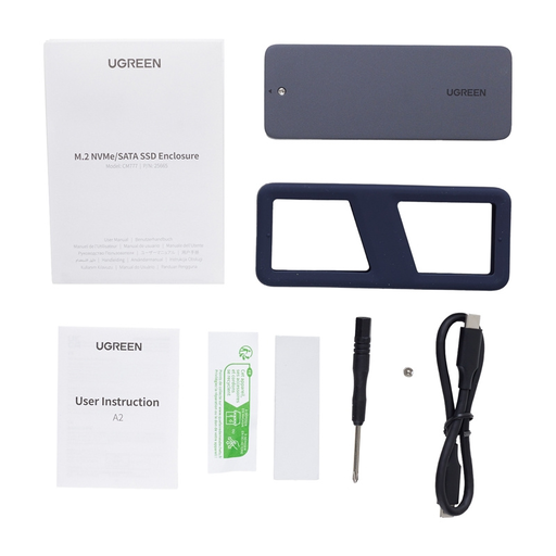 UGREEN CM777 M.2 NVMe/SATA SSD ház 2.5/3.5 hüvelykes 20G