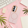 Samsung Galaxy A17 tok FRAME MAG COVER kompatibilis MagSafe-fel púderrózsaszín tok - 1. kép