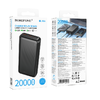 Borofone Power Bank 20000mAh BJ80A Clever - 2xUSB + Type C - QC 3.0 22,5W + PD 20W fekete - 3. kép