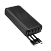 Borofone Power Bank 20000mAh BJ79A Clever - USB - Type C és Lightning kábelekkel fekete - 0. kép