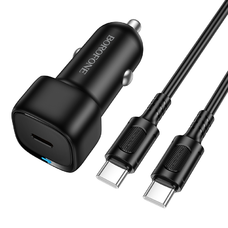 Borofone Autós töltő BZ34A Cloud - Type C - PD 20W Type C to Type C kábellel fekete