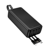 Borofone Power Bank 30000mAh BJ79B Clever - USB - Type C és Lightning kábelekkel fekete - 1. kép