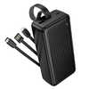Borofone Power Bank 30000mAh BJ79B Clever - USB - Type C és Lightning kábelekkel fekete - 2. kép