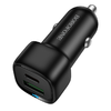 Borofone Autós töltő BZ34B Cloud - USB + Type C - QC 3.0 PD 38W fekete - 0. kép