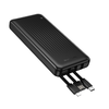 Borofone Power Bank 10000mAh BJ79 Clever - USB - Type C és Lightning kábelekkel fekete - 0. kép