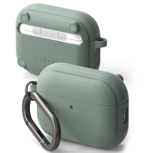 Apple AirPods Pro 3 Ringke Onyx Mágneses Védőtok, Csúszásmentes textúra, Karabiner lyuk - Zsálya zöld tok Apple AirPods Pro 3 Ringke Onyx Mágneses Védőtok, Csúszásmentes textúra, Karabiner lyuk - Zsálya zöld tok