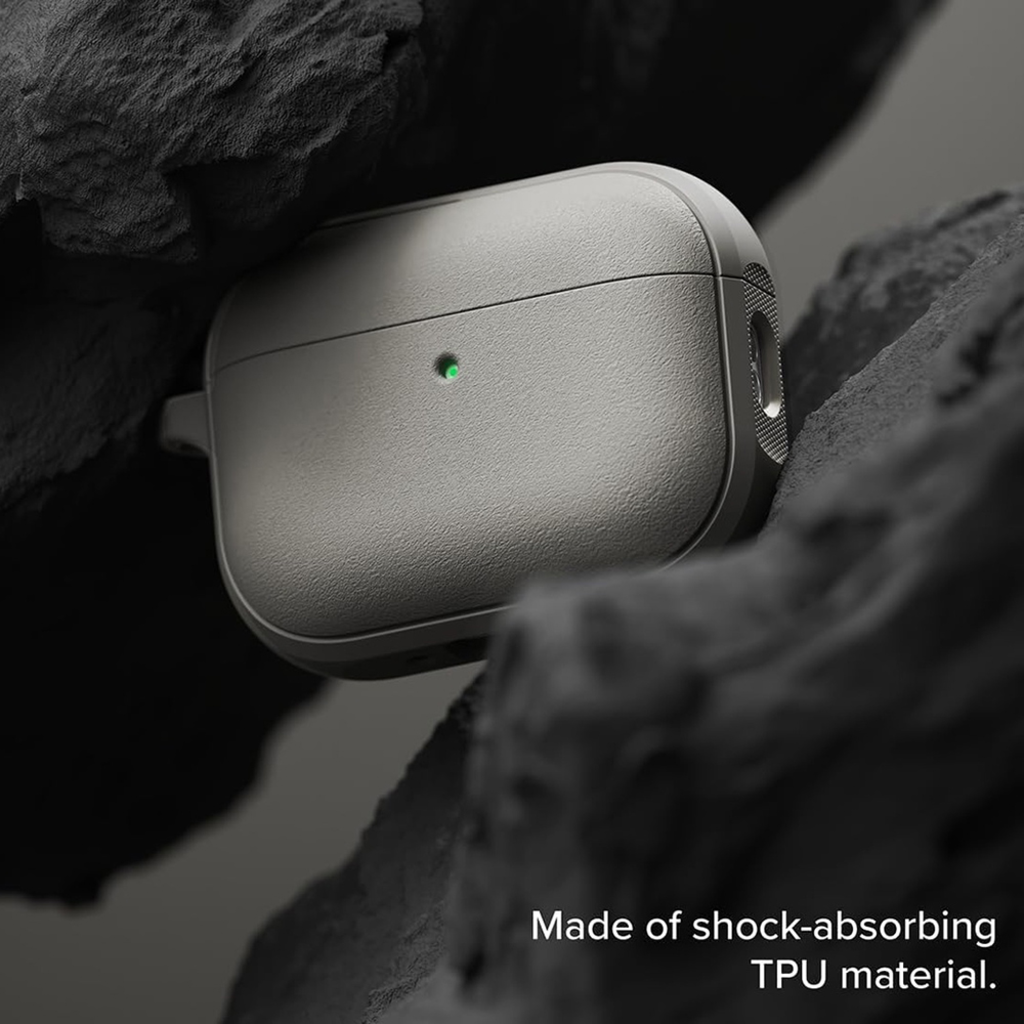 Apple AirPods Pro 3 Meleg Szürke Ringke Onyx Mágneses Védőtok, Csúszásmentes Textúrával, Karabiner Lyukkal tok - 7