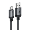 Acefast USB Type-C Adatkábel C20-04, 3A, Gyors Töltés, Hajlításálló, Nylon Fonat, 1,2m - Fekete - 0. kép