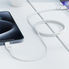 USB - Type-C Acefast Data Cable (C18-04), Gyors töltés, 3A, Hajlításálló, Nylon fonott, 1.2m - Fehér - 3. kép