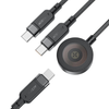  Acefast - Adatkábel (C6-11) - Gyors töltés, 2x Type-C, Vezeték nélküli töltő USB-C-hez, 3 az 1-ben, 100W, 5A, 5W, 480Mb/s, 1.2m - Fekete - 1. kép
