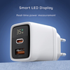  Fali Töltő Techsuit LEDChargX (CH3) - Type-C, USB, GaN Technology, Gyors Töltés, LED Kijelző, PD35W - Fekete - 2. kép