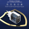 Fali Töltő Techsuit LEDChargX (CH3) - Type-C, USB, GaN Technology, Gyors Töltés, LED Kijelző, PD35W - Fekete - 3. kép