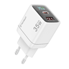  Fali töltő Techsuit - LEDChargX (CH3) - Type-C, USB, GaN Technológia, Gyors töltés, LED kijelző, PD35W - Fehér - 0. kép