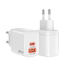  Techsuit - Duonix20W (CH2) Fali töltő - Type-C, USB, Kettős Utazó Töltő 20W - Fehér - 2. kép