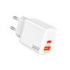  Duonix30W (CH1) Fehér Techsuit fali töltő - Type-C, USB, dupla utazó töltő 30W - 4. kép