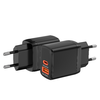  Wall Charger Techsuit Duonix30W (CH1) - Type-C, USB, Kettős utazó töltő 30W - Fekete - 1. kép