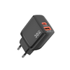  Wall Charger Techsuit Duonix30W (CH1) - Type-C, USB, Kettős utazó töltő 30W - Fekete - 2. kép