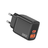  Wall Charger Techsuit Duonix30W (CH1) - Type-C, USB, Kettős utazó töltő 30W - Fekete - 3. kép
